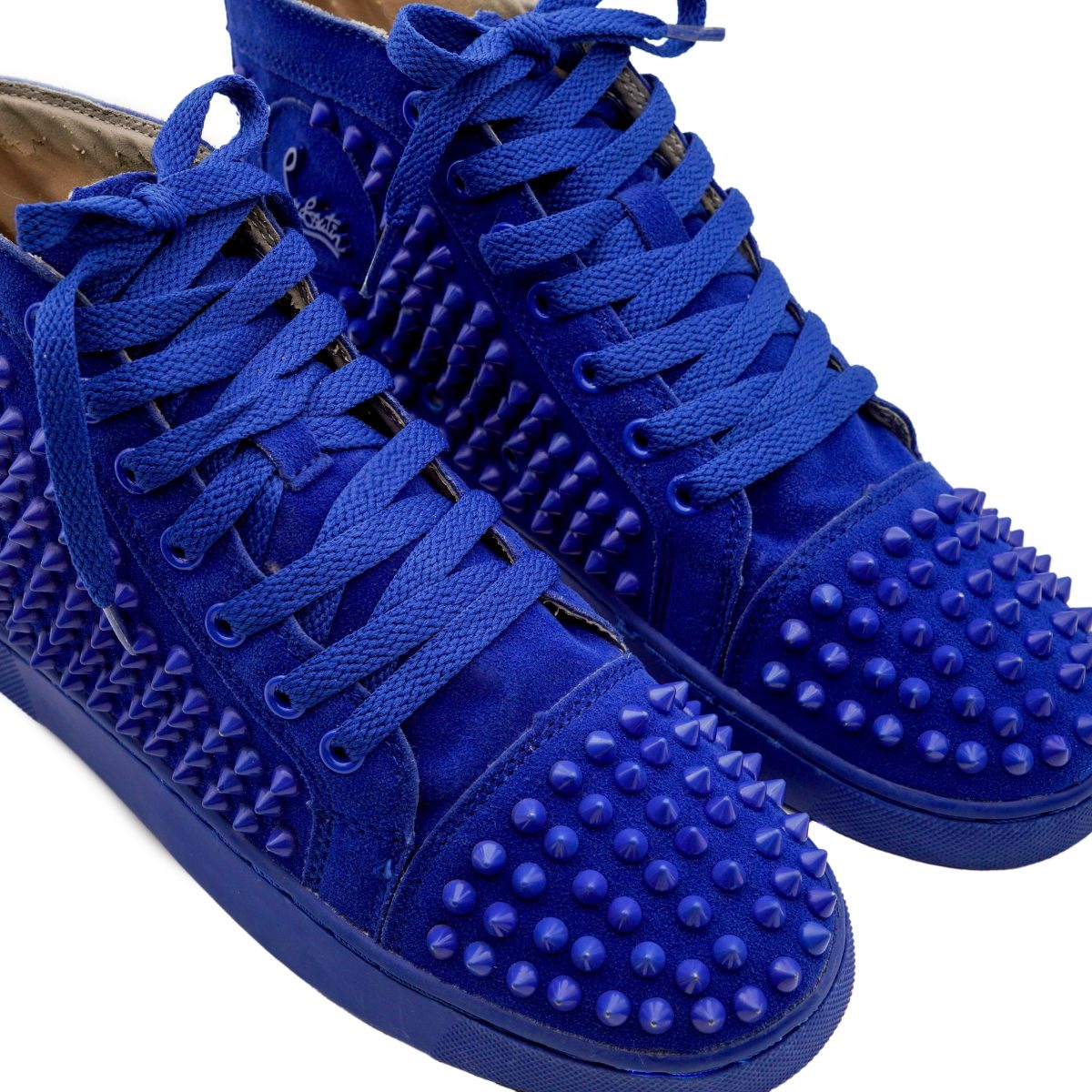 Christian Louboutin Royal Blue Suede Spikes Sneaker Shoes — photo 7