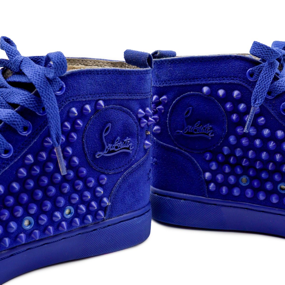 Christian Louboutin Royal Blue Suede Spikes Sneaker Shoes — photo 8