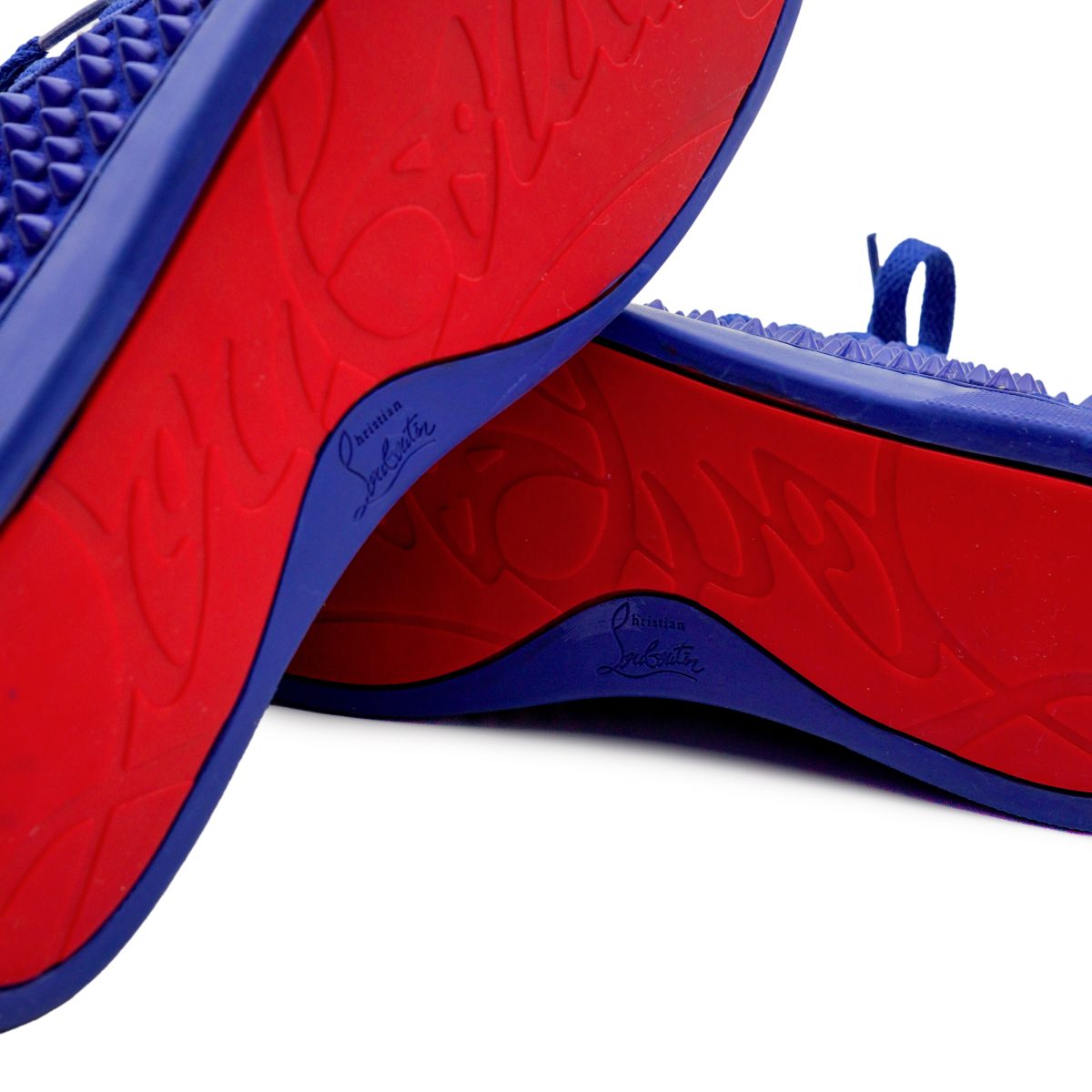 Christian Louboutin Royal Blue Suede Spikes Sneaker Shoes — photo 9