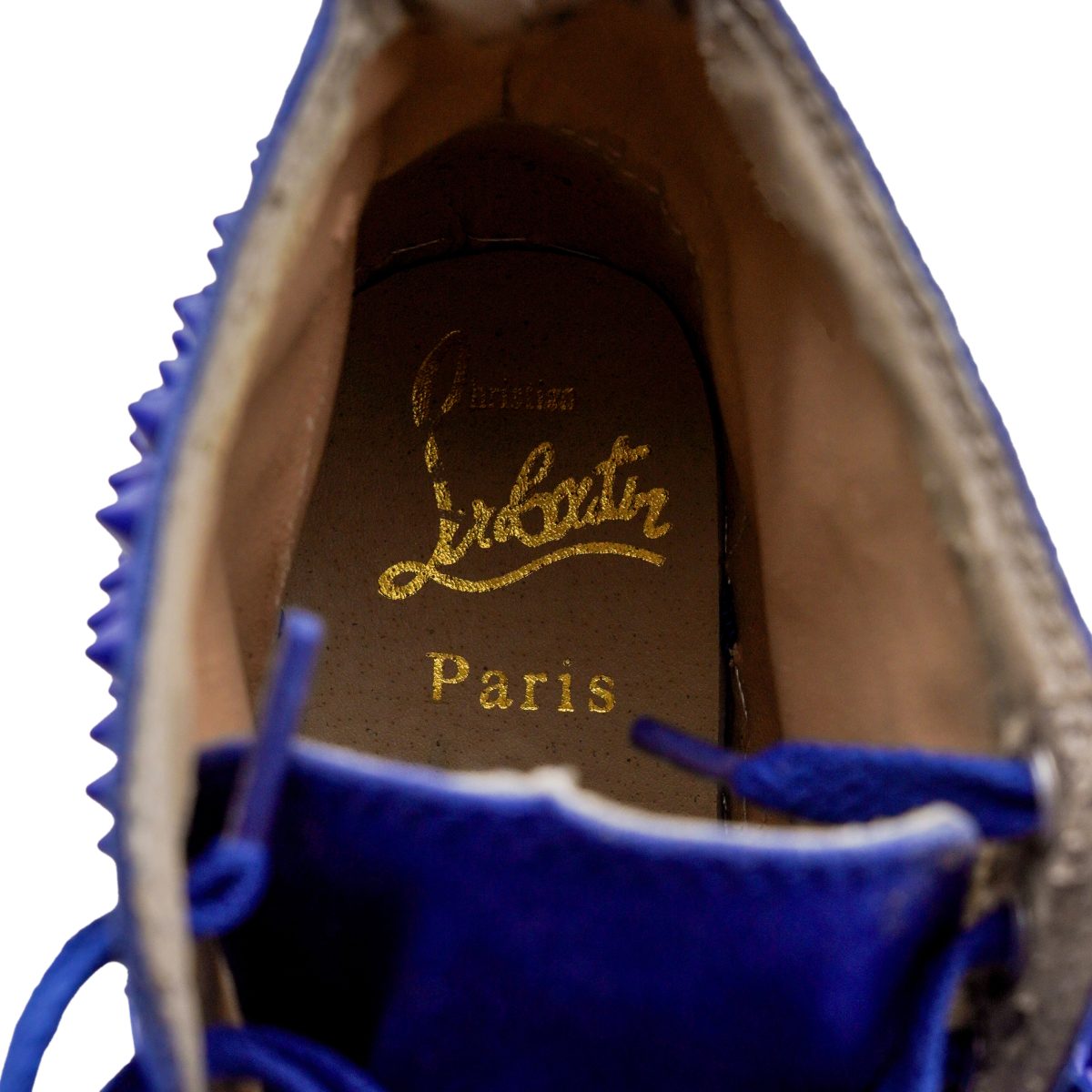 Christian Louboutin Royal Blue Suede Spikes Sneaker Shoes — photo 10