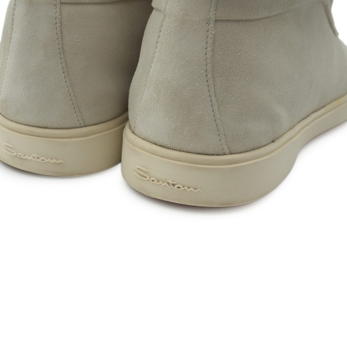 Santoni Caoutchouc Cream Suede Shearling Womens Ankle Boots — photo 8