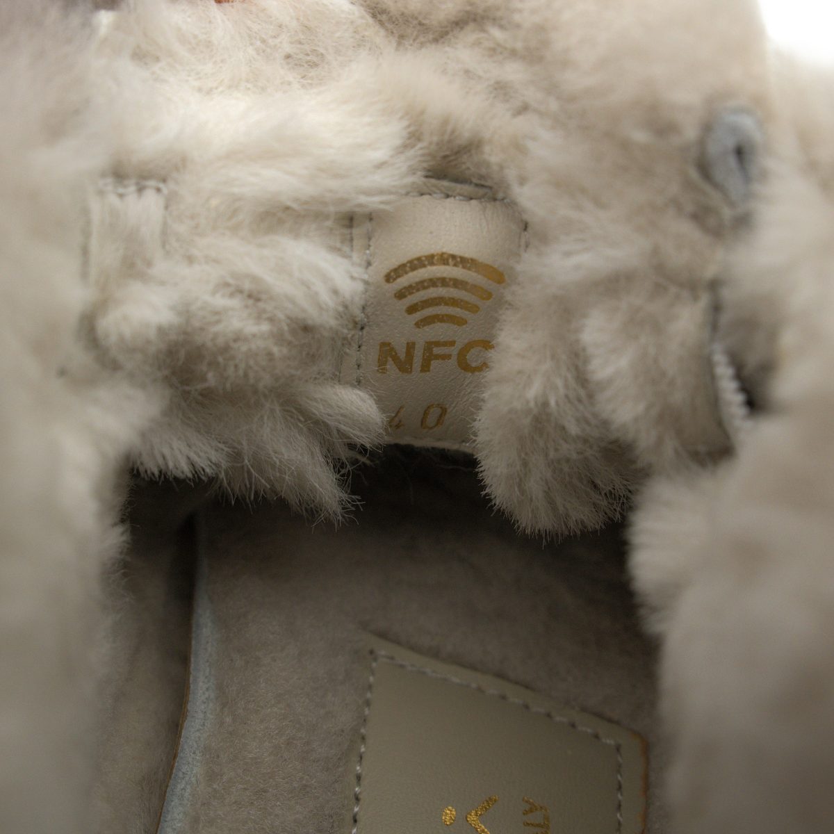 Santoni Caoutchouc Cream Suede Shearling Womens Ankle Boots — photo 10