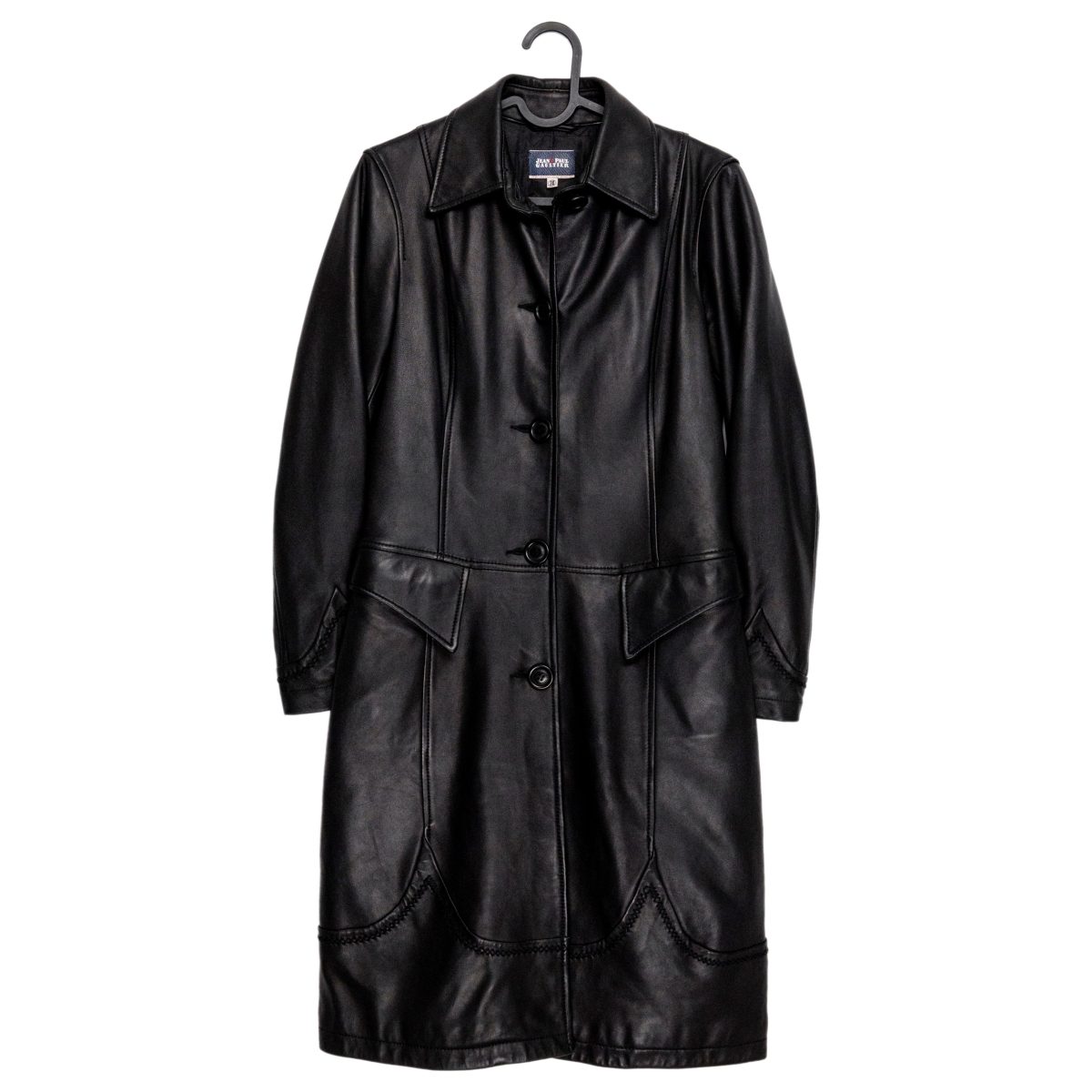 Jean Paul Gaultier Black Leather Western Womens Coat Jacket