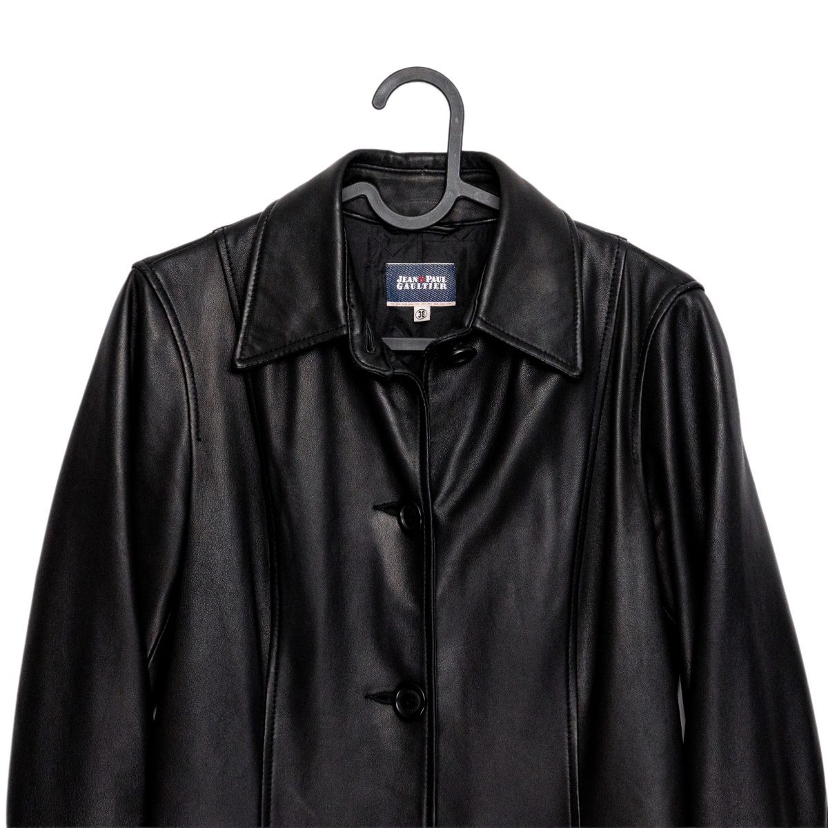 Jean Paul Gaultier Black Leather Western Womens Coat Jacket — photo 3