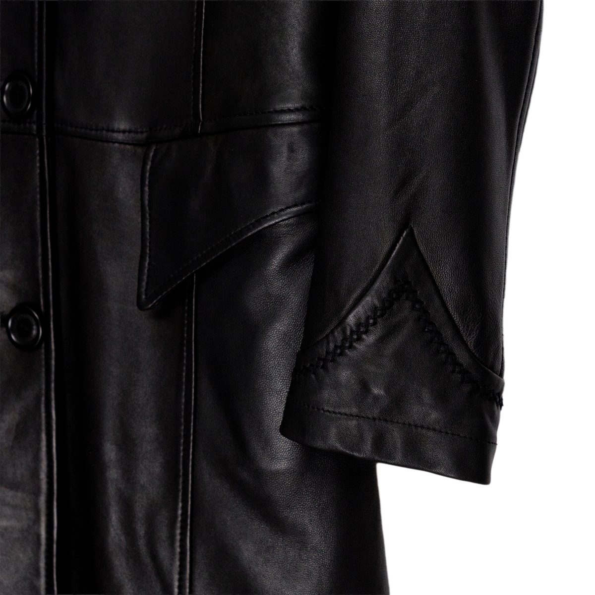 Jean Paul Gaultier Black Leather Western Womens Coat Jacket — photo 6