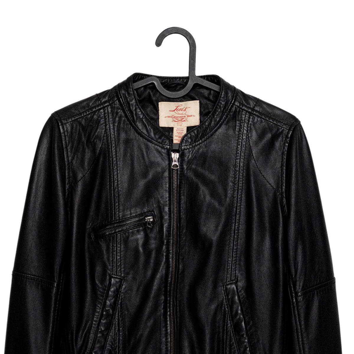 Levi's Black Lamb Leather Batwing Logo Womens Bomber Jacket — photo 3