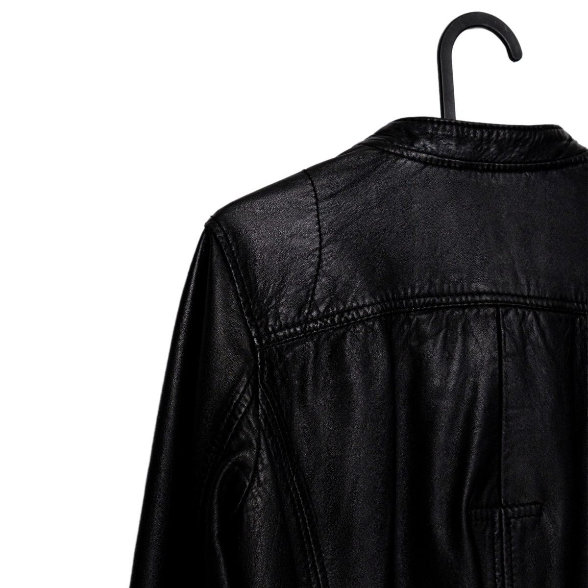 Levi's Black Lamb Leather Batwing Logo Womens Bomber Jacket — photo 8