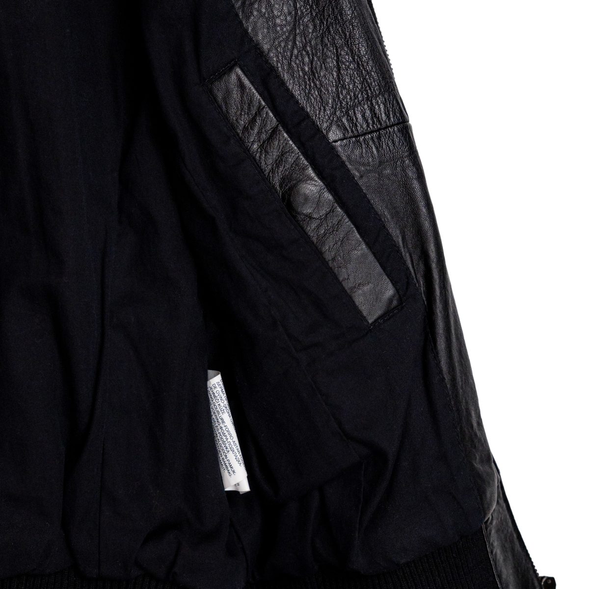 Levi's Black Lamb Leather Batwing Logo Womens Bomber Jacket — photo 9