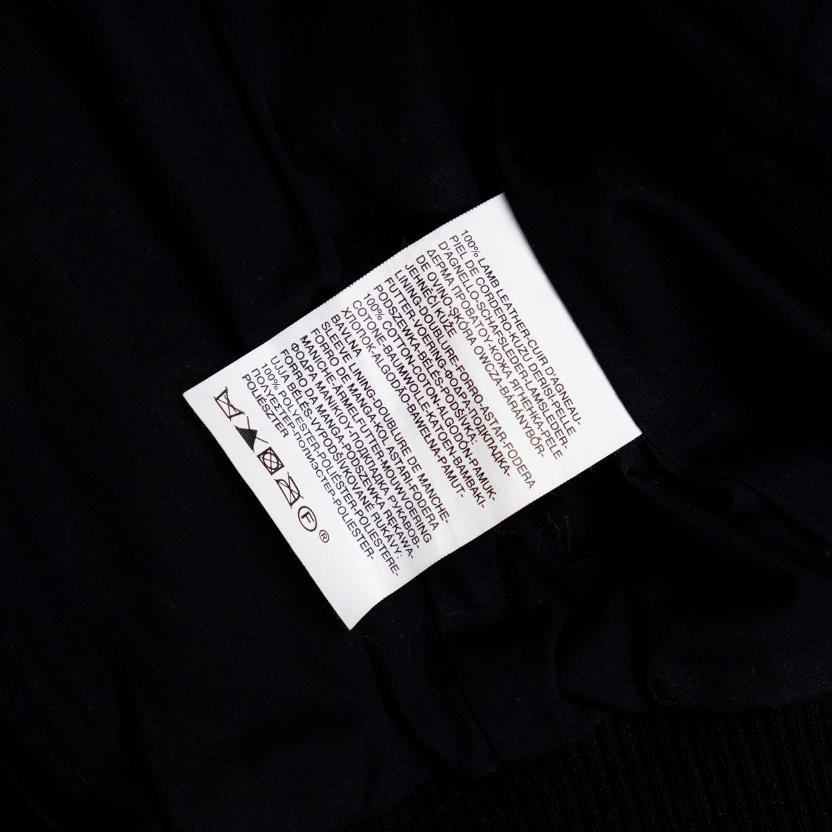 Levi's Black Lamb Leather Batwing Logo Womens Bomber Jacket — photo 10