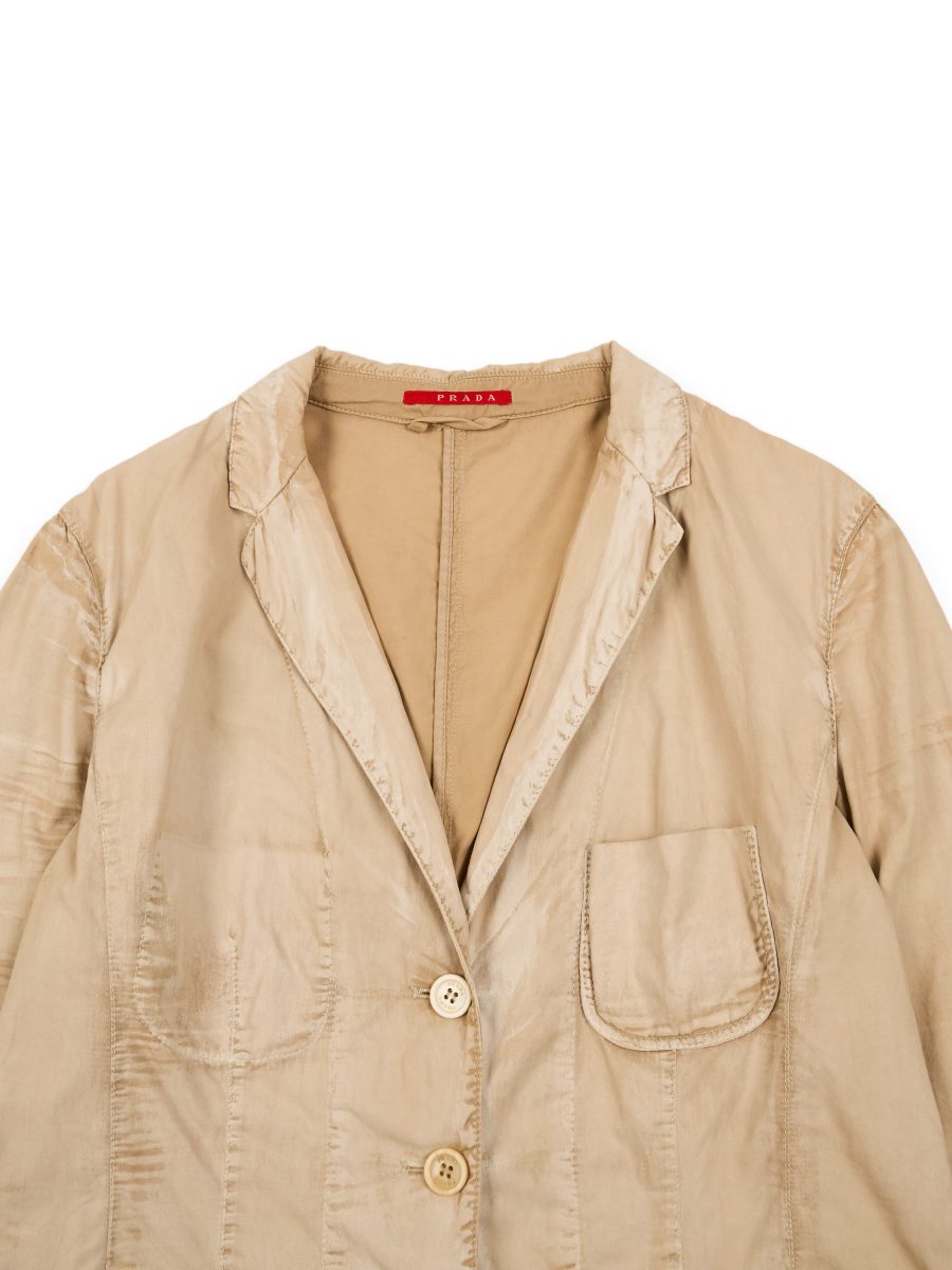 Vintage Prada Sport Tan Tie Dye Womens Blazer Jacket Size S — photo 4