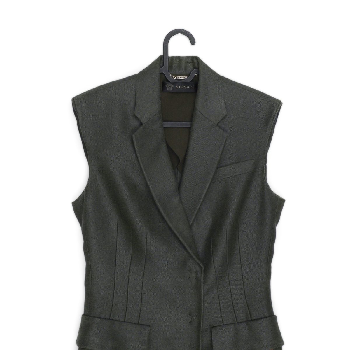 Donatella Versace SS16 Army Jungle Green Belted Dress Jacket — photo 3