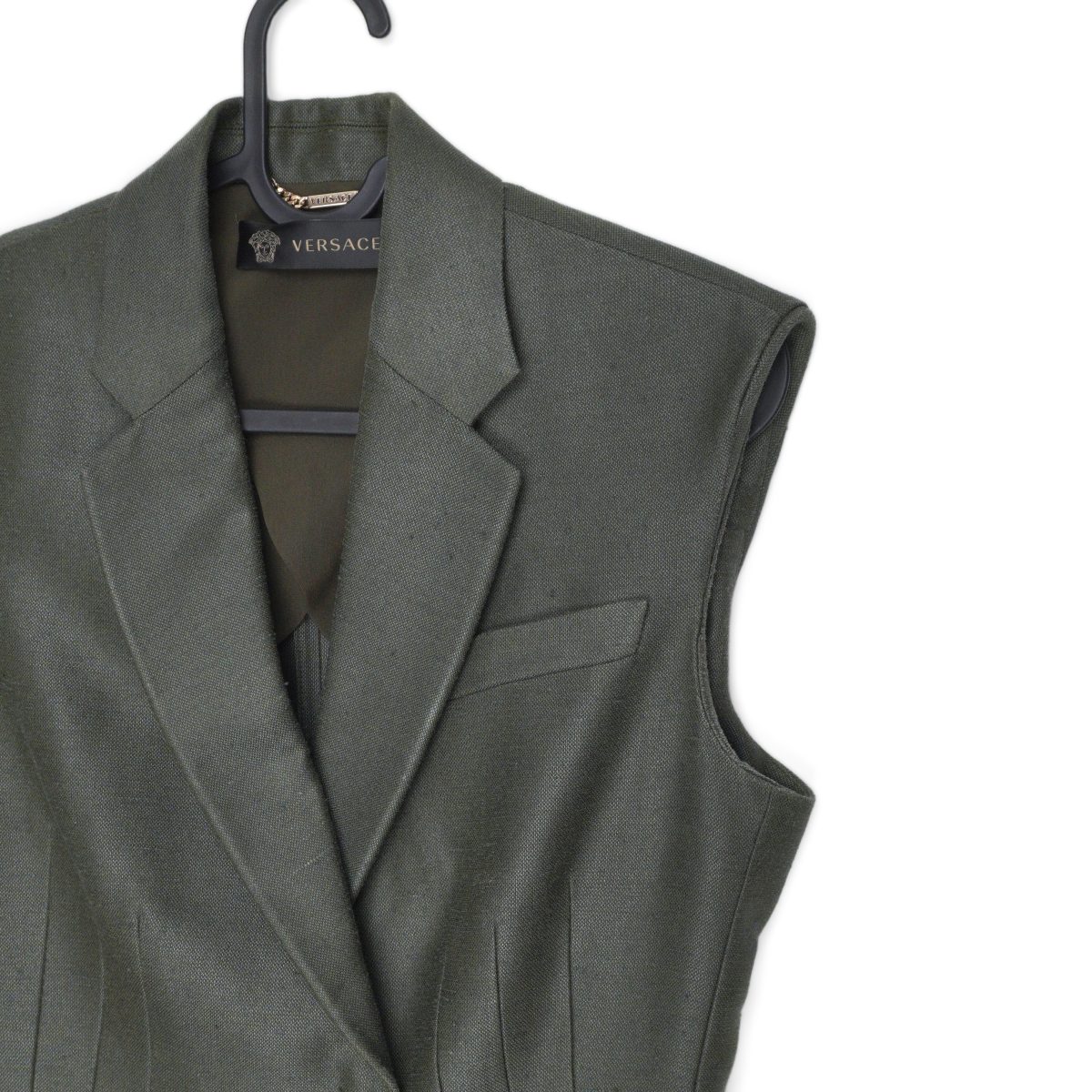 Donatella Versace SS16 Army Jungle Green Belted Dress Jacket — photo 4