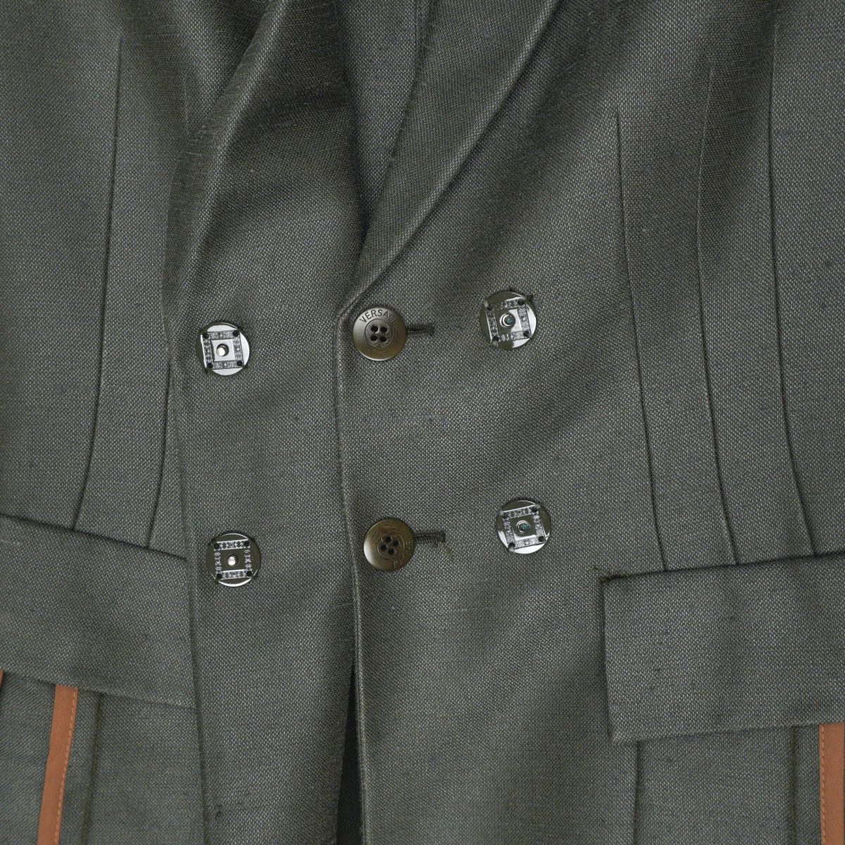 Donatella Versace SS16 Army Jungle Green Belted Dress Jacket — photo 6