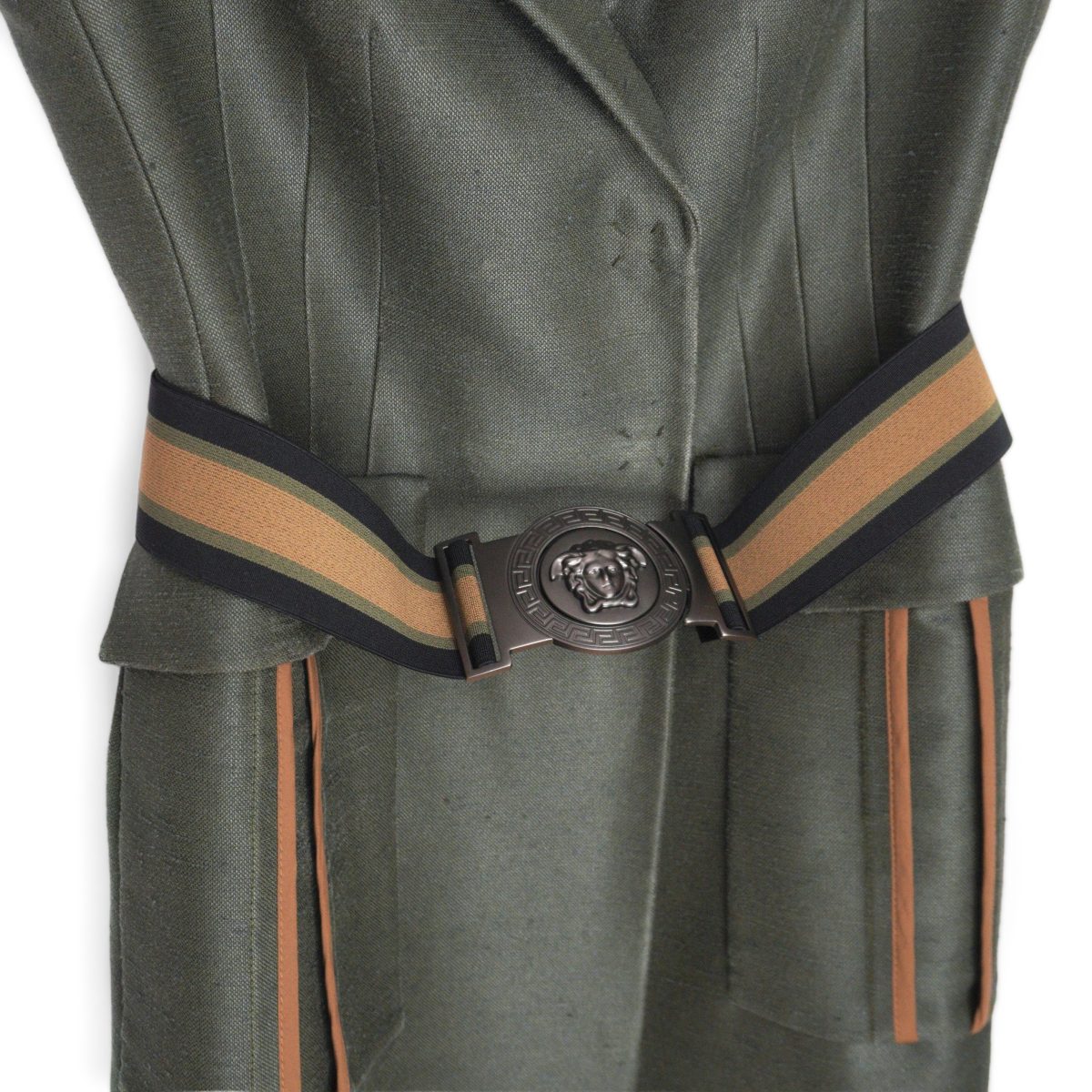 Donatella Versace SS16 Army Jungle Green Belted Dress Jacket — photo 15