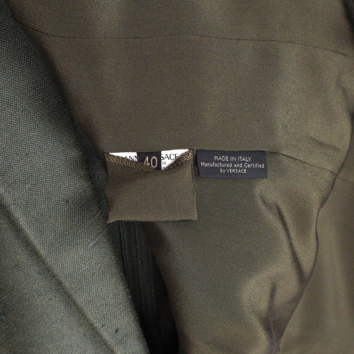 Donatella Versace SS16 Army Jungle Green Belted Dress Jacket — photo 24
