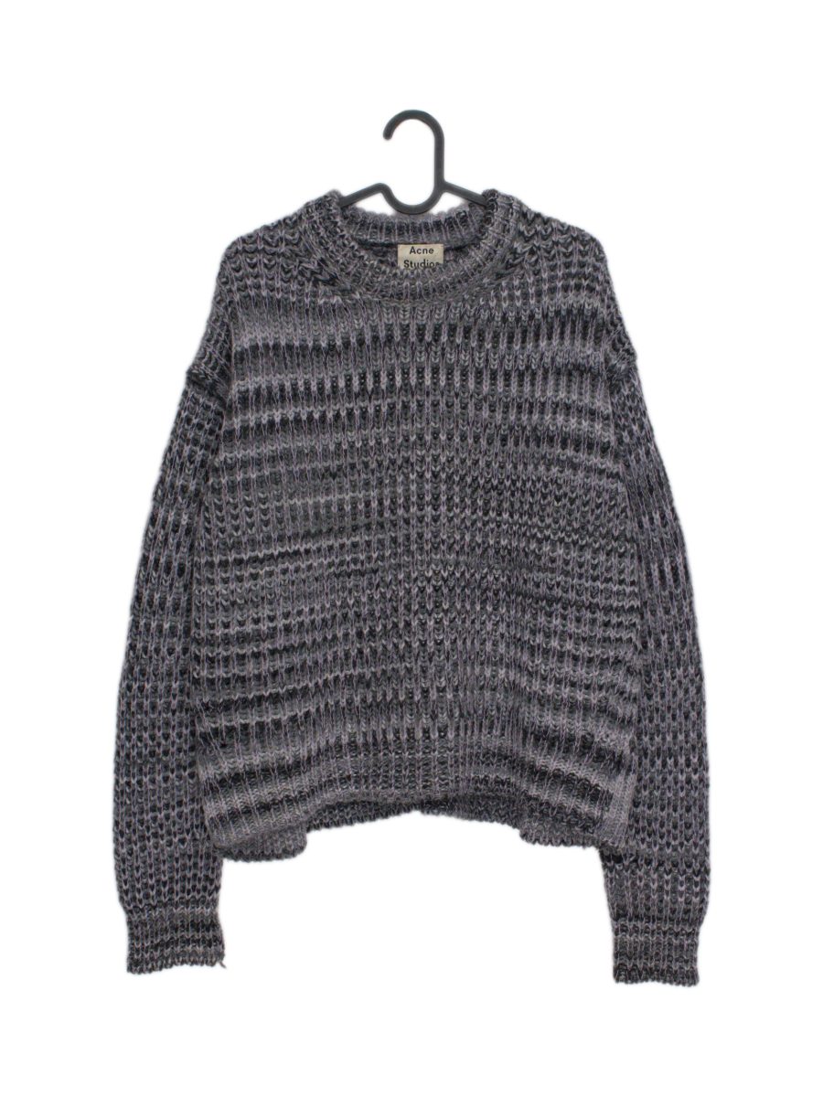 Acne Studios Grey Lavender Marled Chunky Wool Womens Sweater