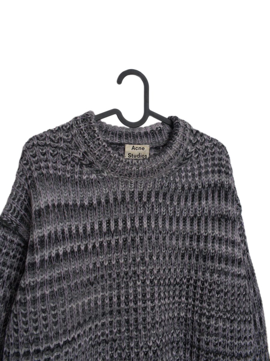 Acne Studios Grey Lavender Marled Chunky Wool Womens Sweater — photo 2