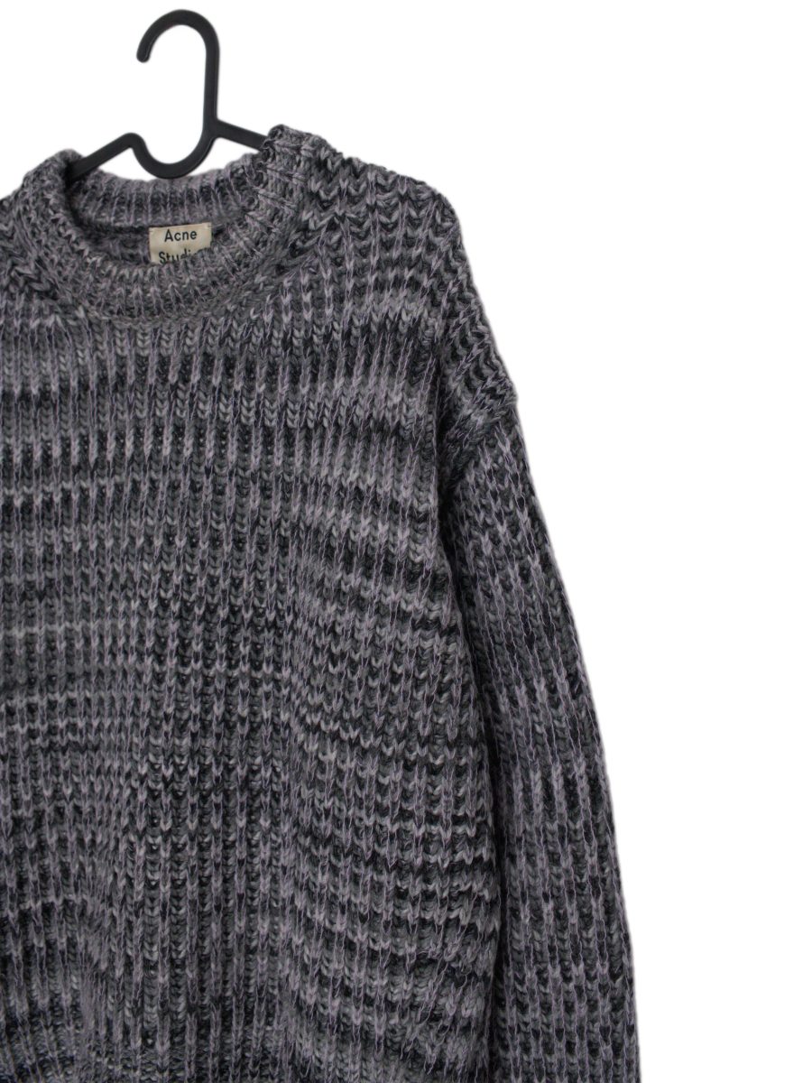 Acne Studios Grey Lavender Marled Chunky Wool Womens Sweater — photo 3