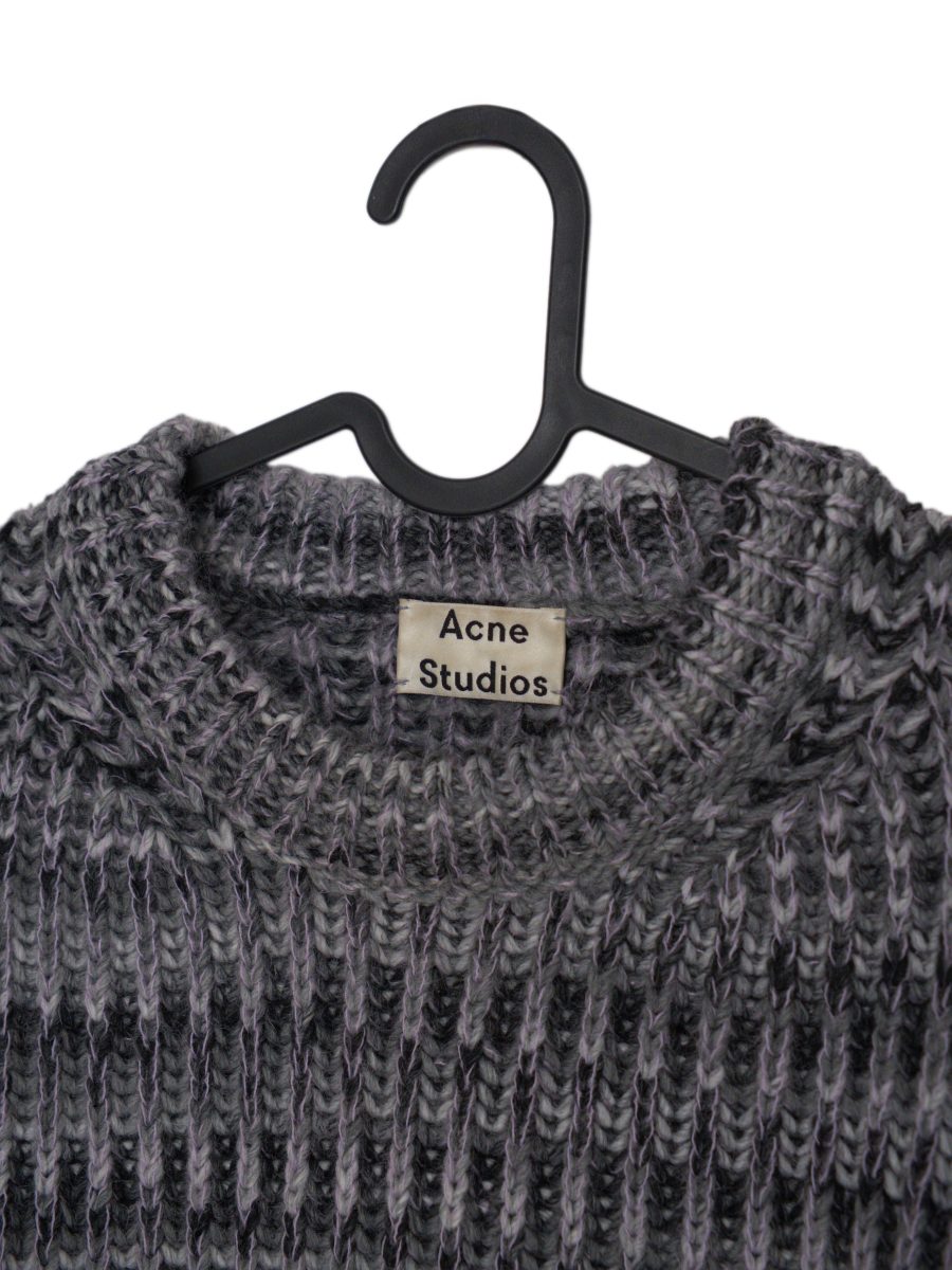 Acne Studios Grey Lavender Marled Chunky Wool Womens Sweater — photo 5