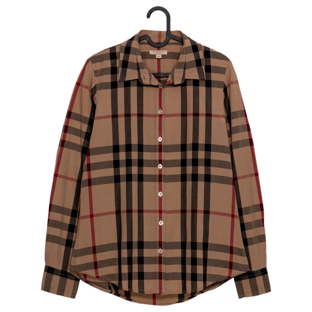 Burberry Brit Camel Signature Check Button Up Womens Shirt
