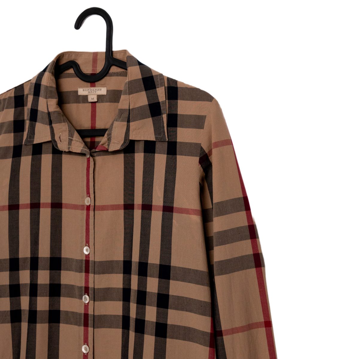 Burberry Brit Camel Signature Check Button Up Womens Shirt — photo 4