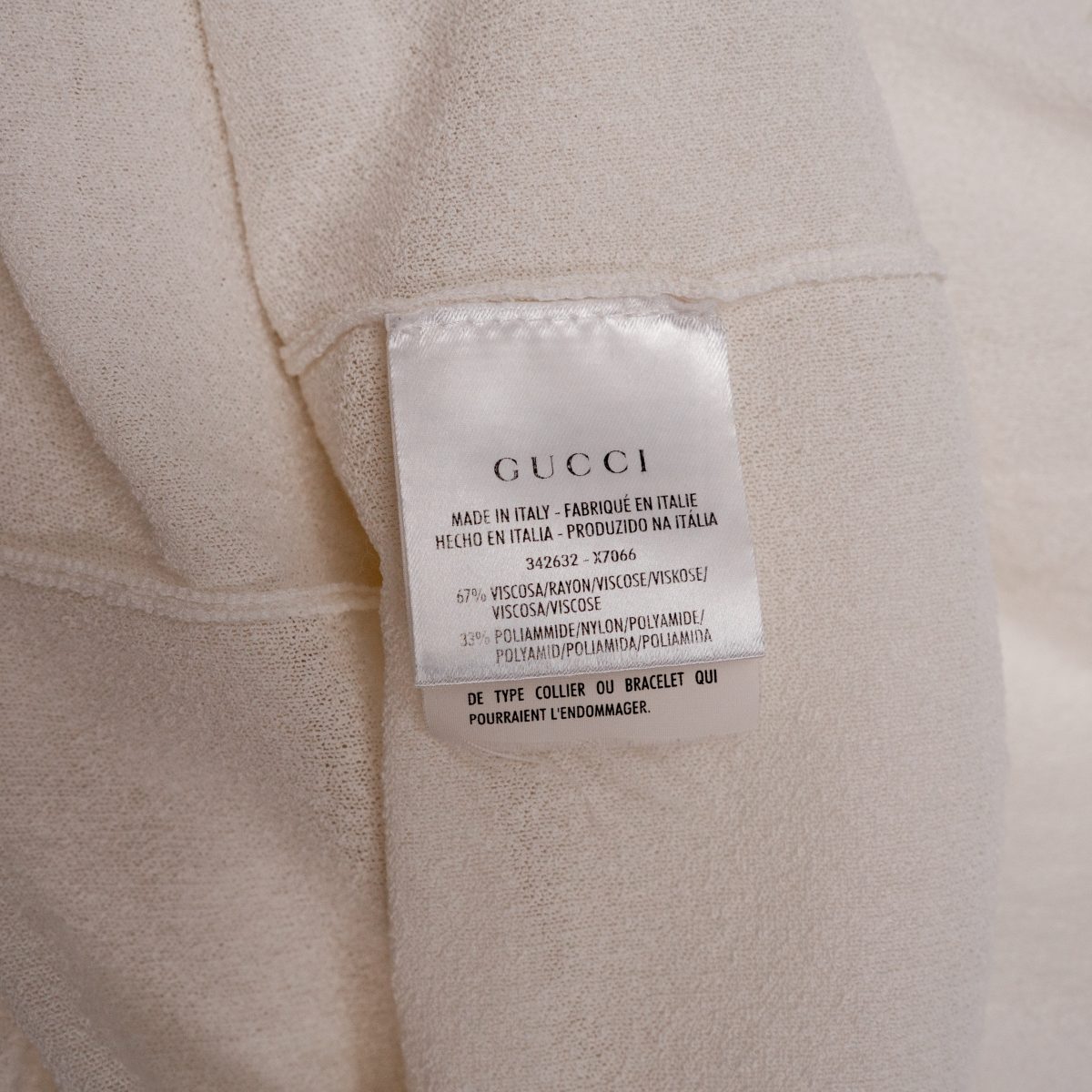 Gucci Ivory Sheer Knit V-Neck GG Logo Womens Sweater Size S — photo 8
