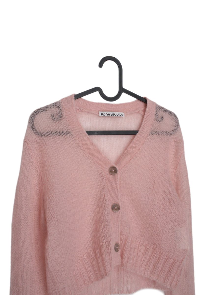 Acne Studios Kodilia Pink Mohair Cropped Womens Cardigan — photo 2