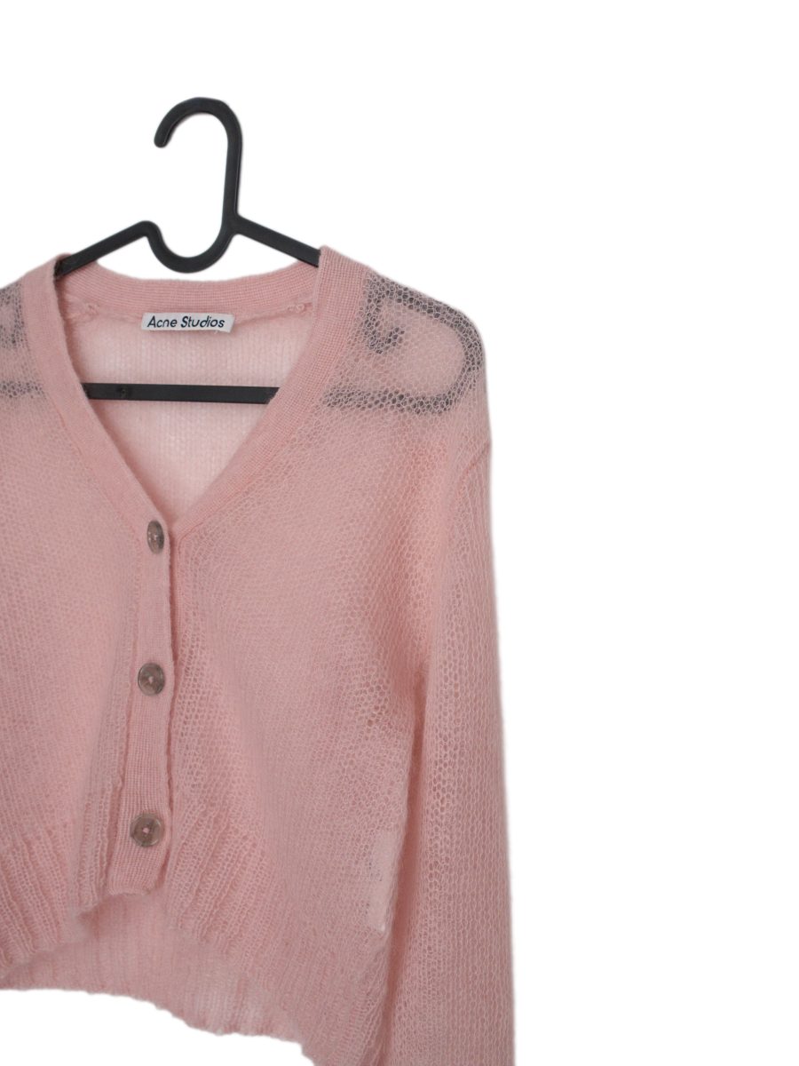 Acne Studios Kodilia Pink Mohair Cropped Womens Cardigan — photo 3