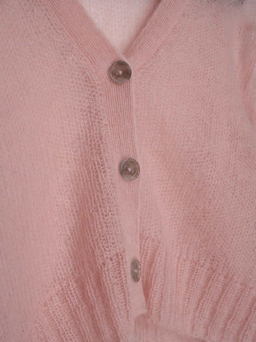 Acne Studios Kodilia Pink Mohair Cropped Womens Cardigan — photo 4