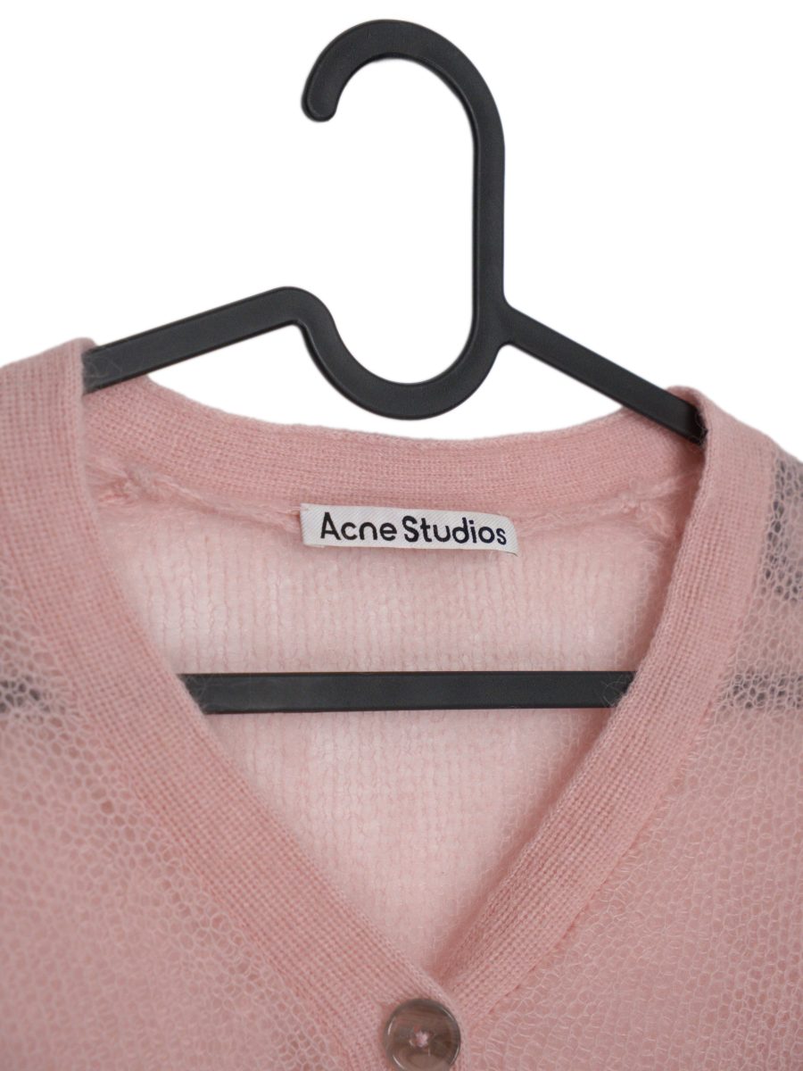 Acne Studios Kodilia Pink Mohair Cropped Womens Cardigan — photo 5