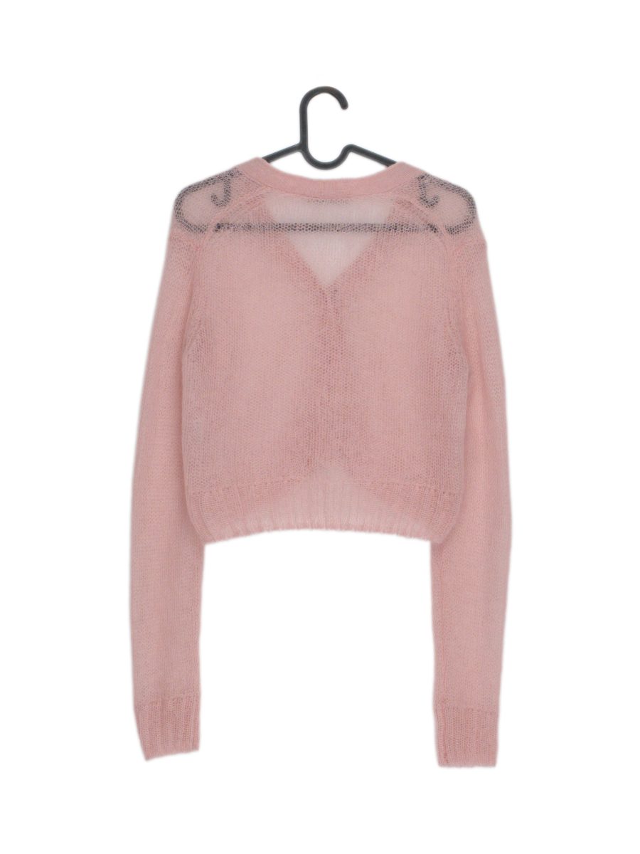 Acne Studios Kodilia Pink Mohair Cropped Womens Cardigan — photo 7