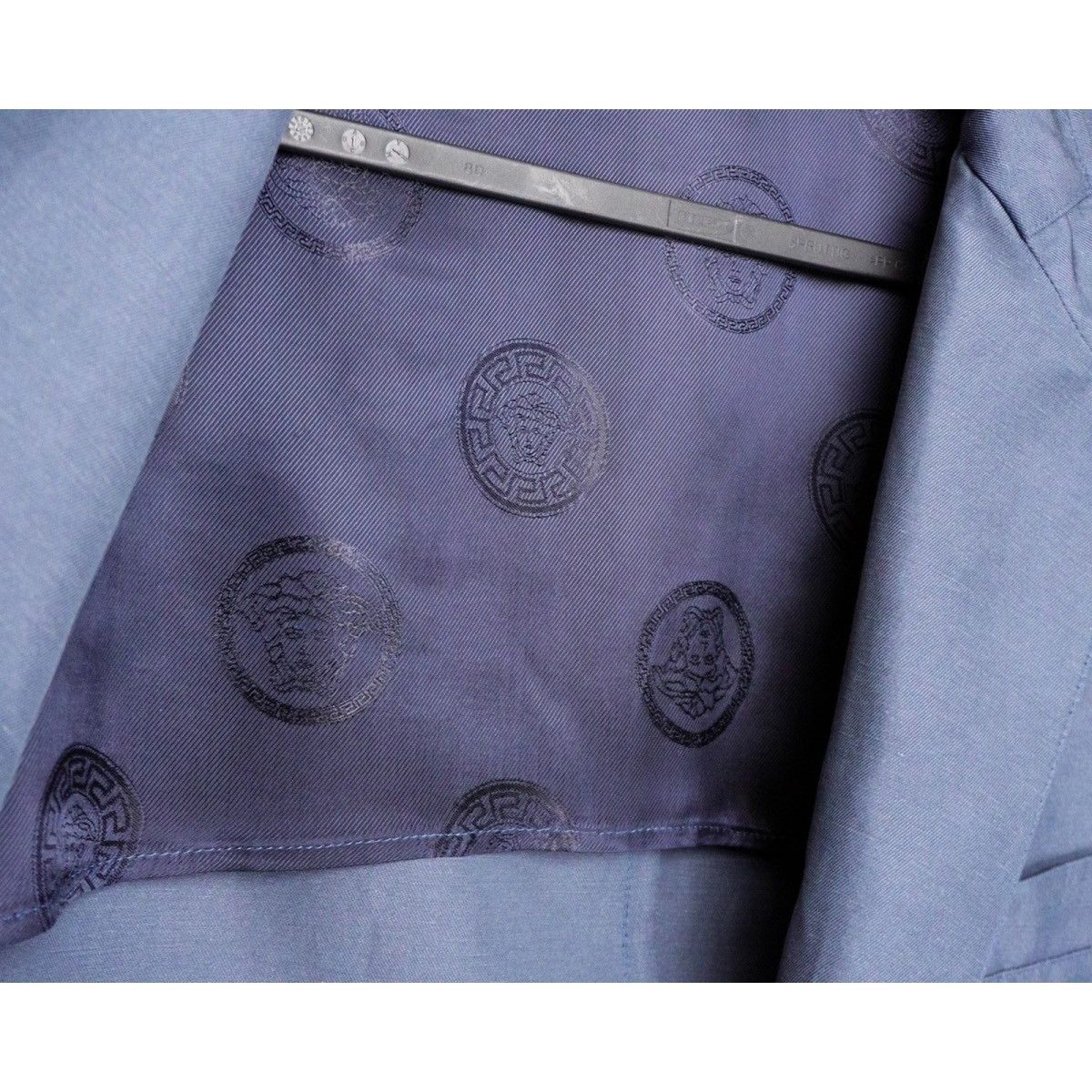 Gianni Versace Medusa Greca Logo Linen Blend Blazer Jacket — photo 11
