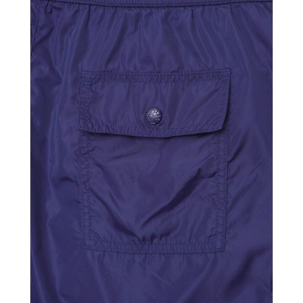 Moncler Solid Nylon Logo Boxer w/ Stripe Shorts — photo 4
