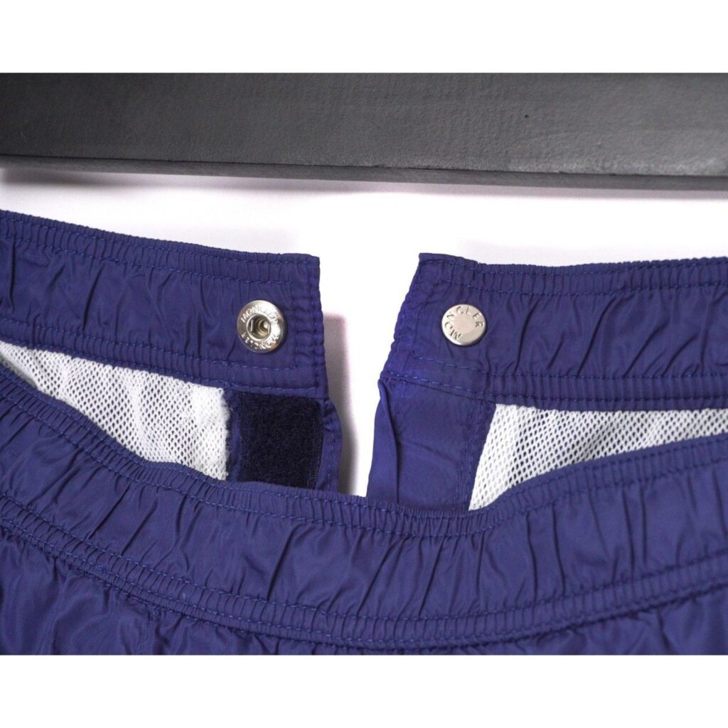 Moncler Solid Nylon Logo Boxer w/ Stripe Shorts — photo 5