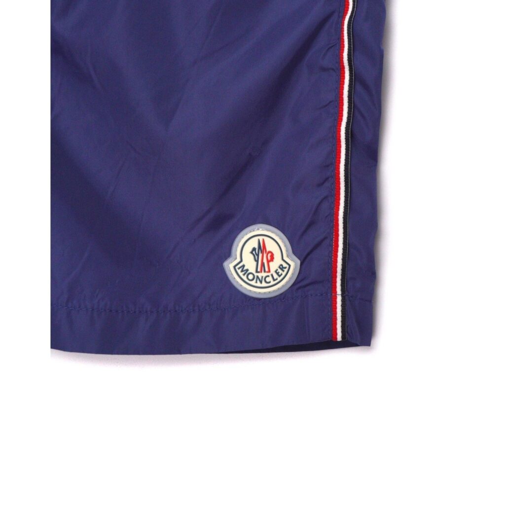 Moncler Solid Nylon Logo Boxer w/ Stripe Shorts — photo 6