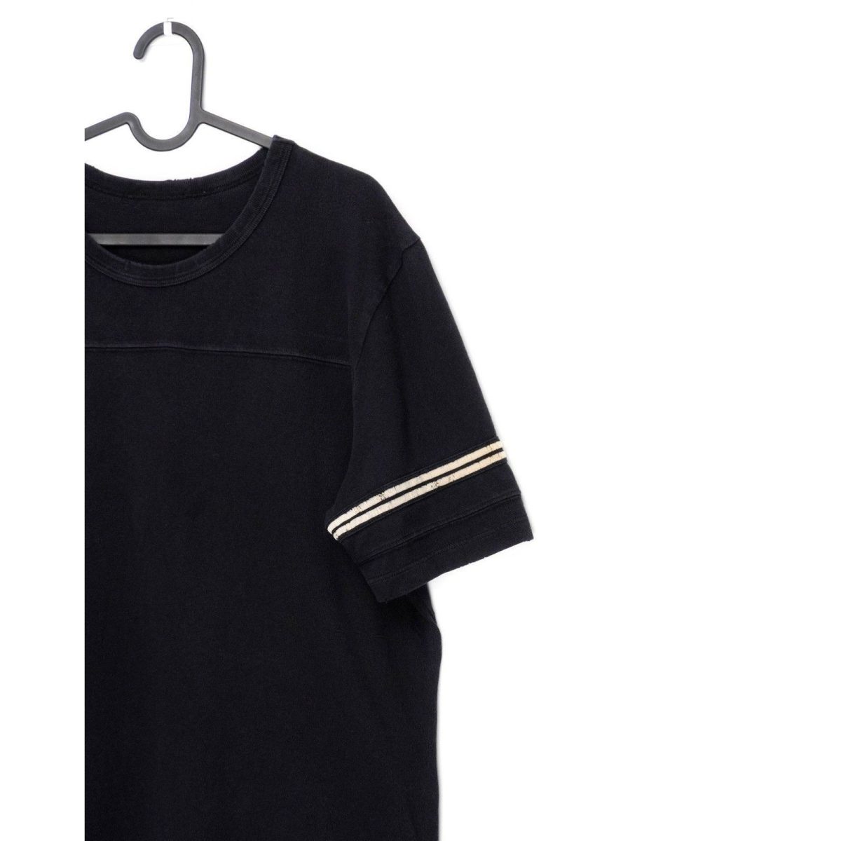 Saint Laurent Distressed 50S Signature Logo Black Tee Shirt — photo 3