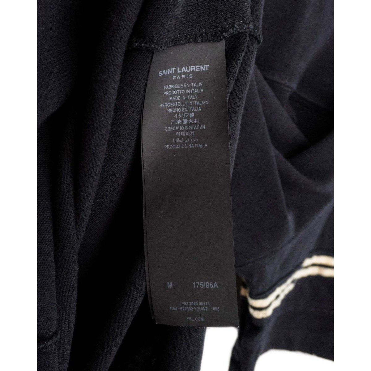 Saint Laurent Distressed 50S Signature Logo Black Tee Shirt — photo 8