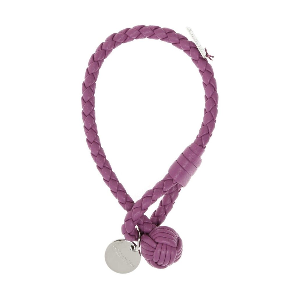 Bottega Veneta Intrecciato Leather Braided Purple Bracelet — photo 3