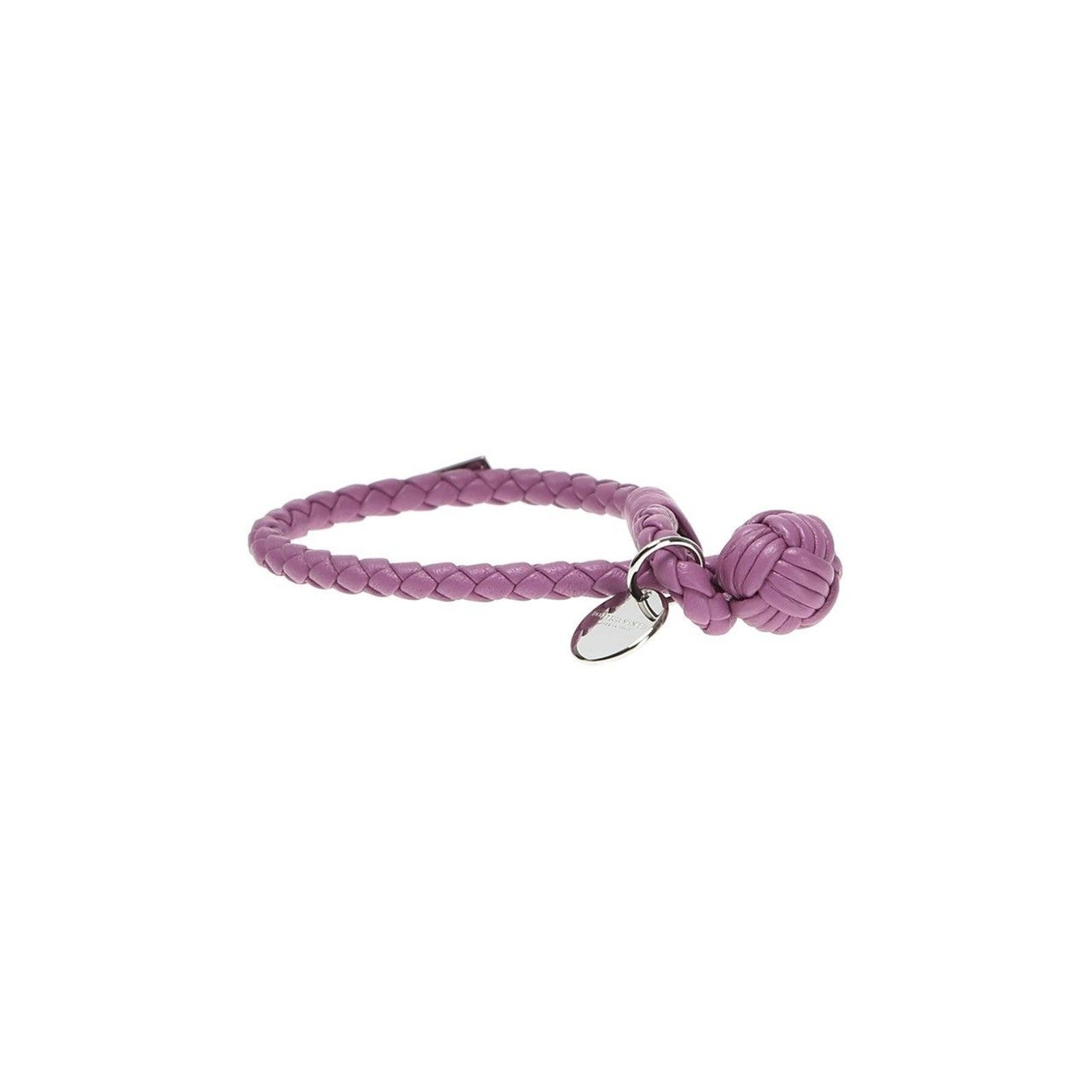 Bottega Veneta Intrecciato Leather Braided Purple Bracelet