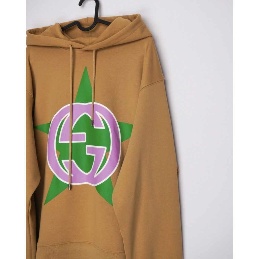 Gucci Interlocking GG Star Logo Brown Hoodie Sweatshirt — photo 2