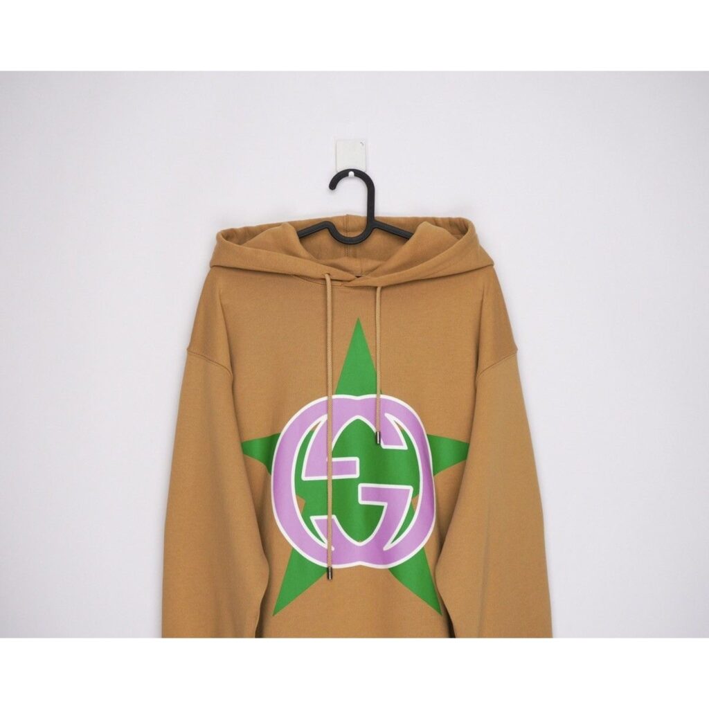 Gucci Interlocking GG Star Logo Brown Hoodie Sweatshirt — photo 3