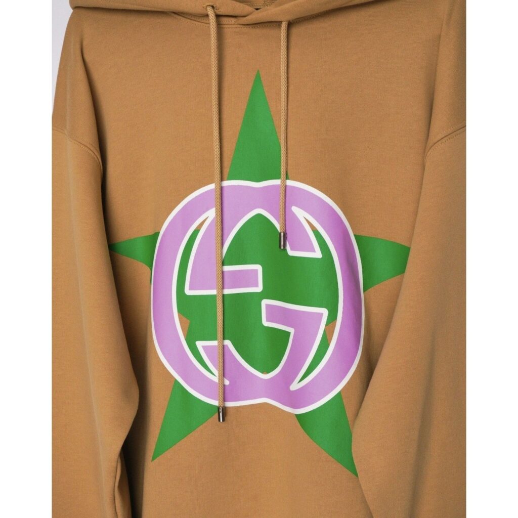 Gucci Interlocking GG Star Logo Brown Hoodie Sweatshirt — photo 4