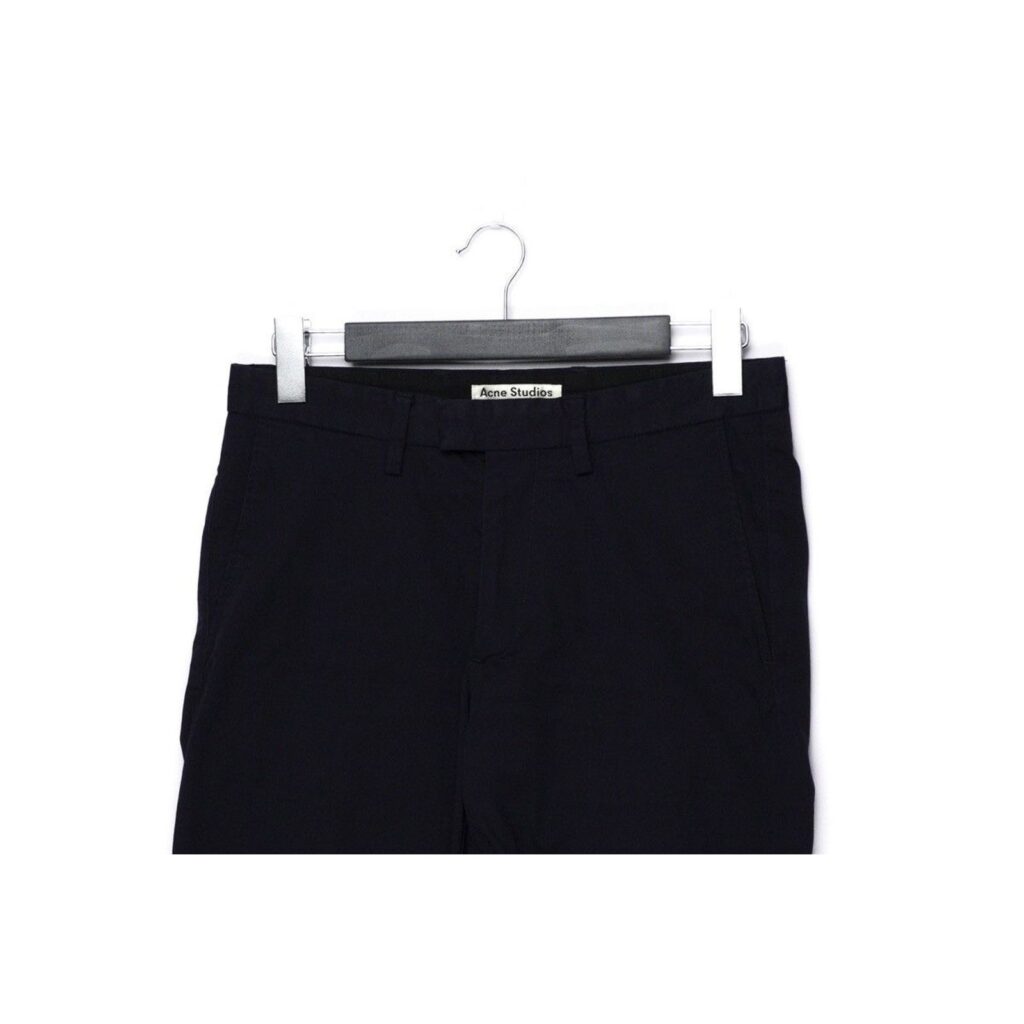 Acne Studios Max Satin Navy Blue Chino Trouser Pants — photo 2
