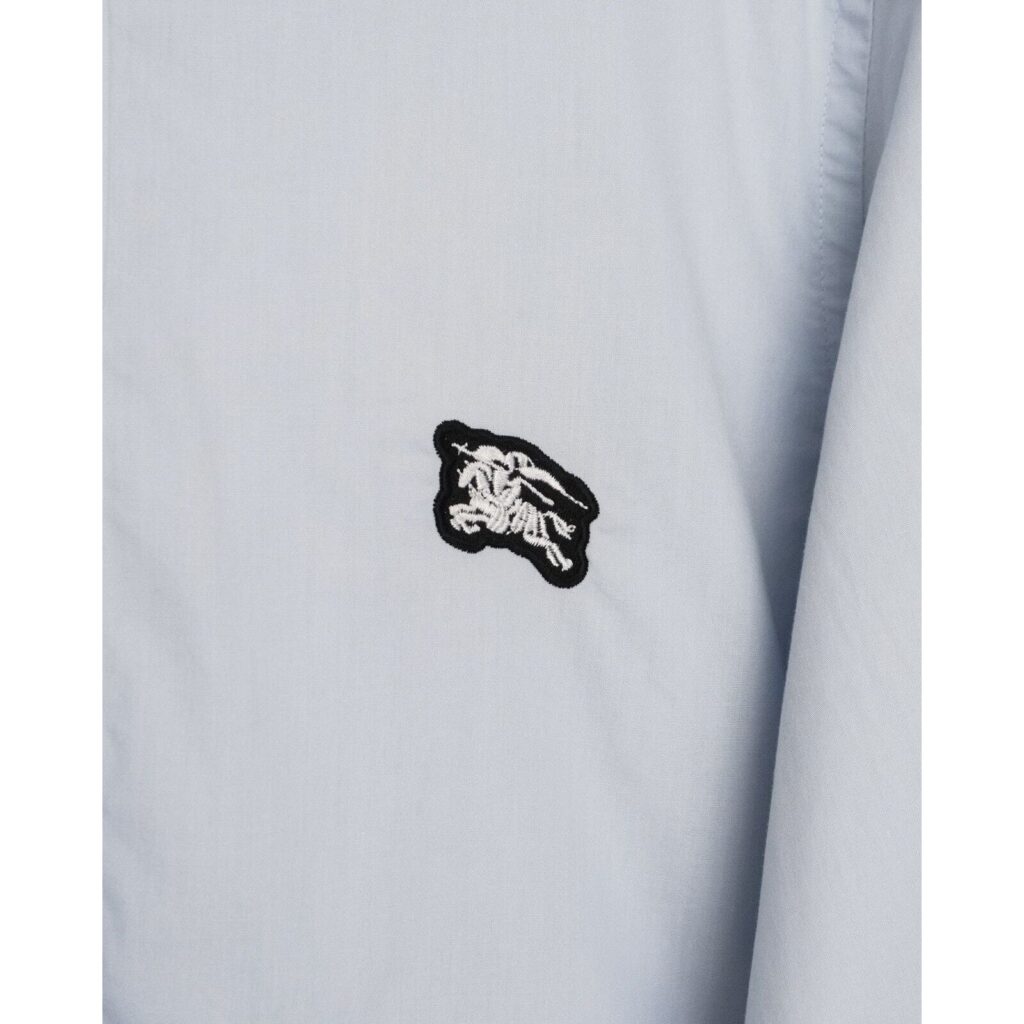 Burberry Equestrian Knight Embroidery Logo Light Blue Shirt — photo 5
