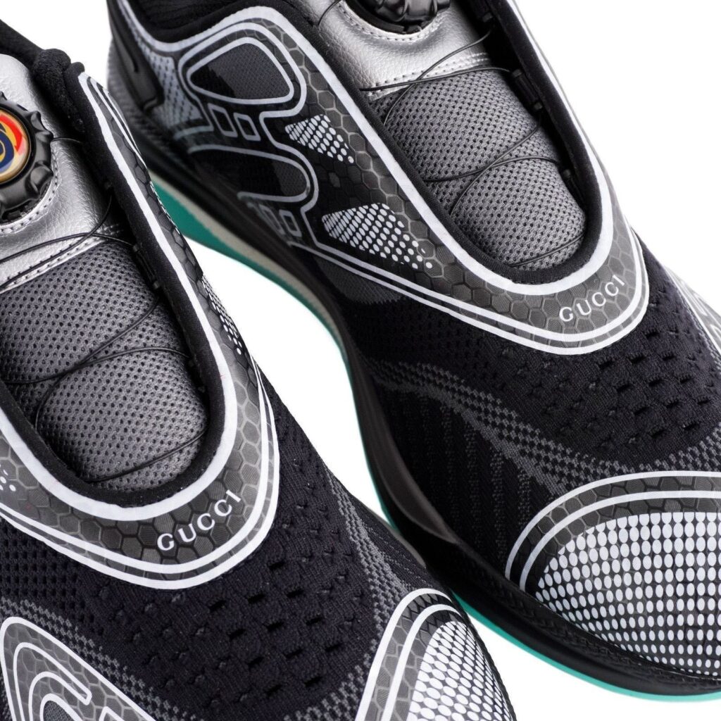 Gucci Ultrapace R GG Logo Mint Green Black Sport Sneakers — photo 10