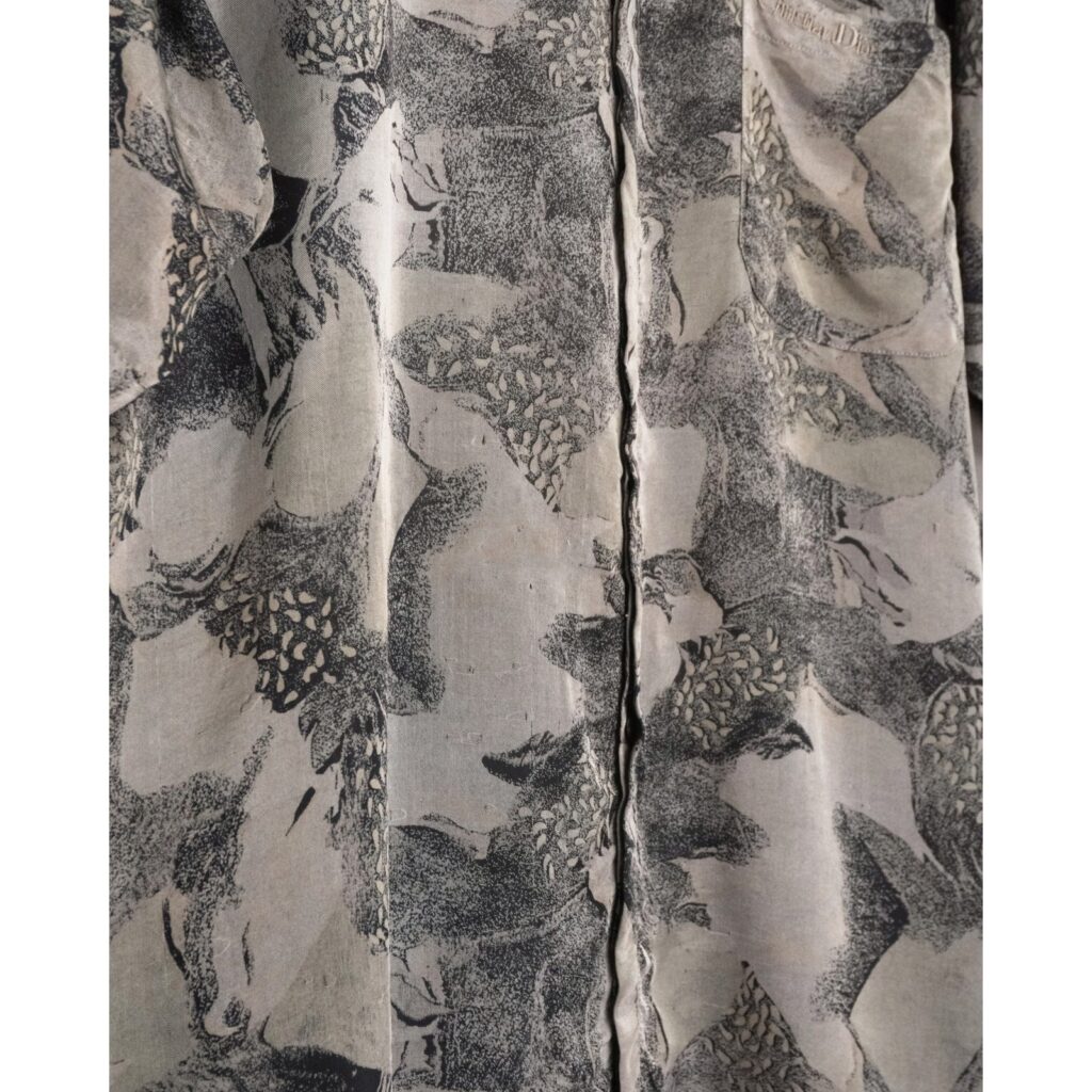 Vintage Christian Dior Abstract Grey Pattern Silk Shirt — photo 4