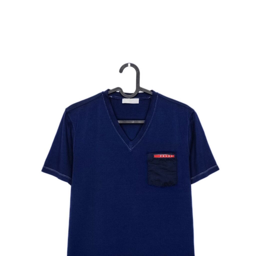 Prada Linea Rossa Red Tab Logo Nylon Pocket Tee Shirt — photo 2