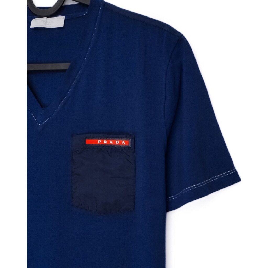 Prada Linea Rossa Red Tab Logo Nylon Pocket Tee Shirt — photo 5