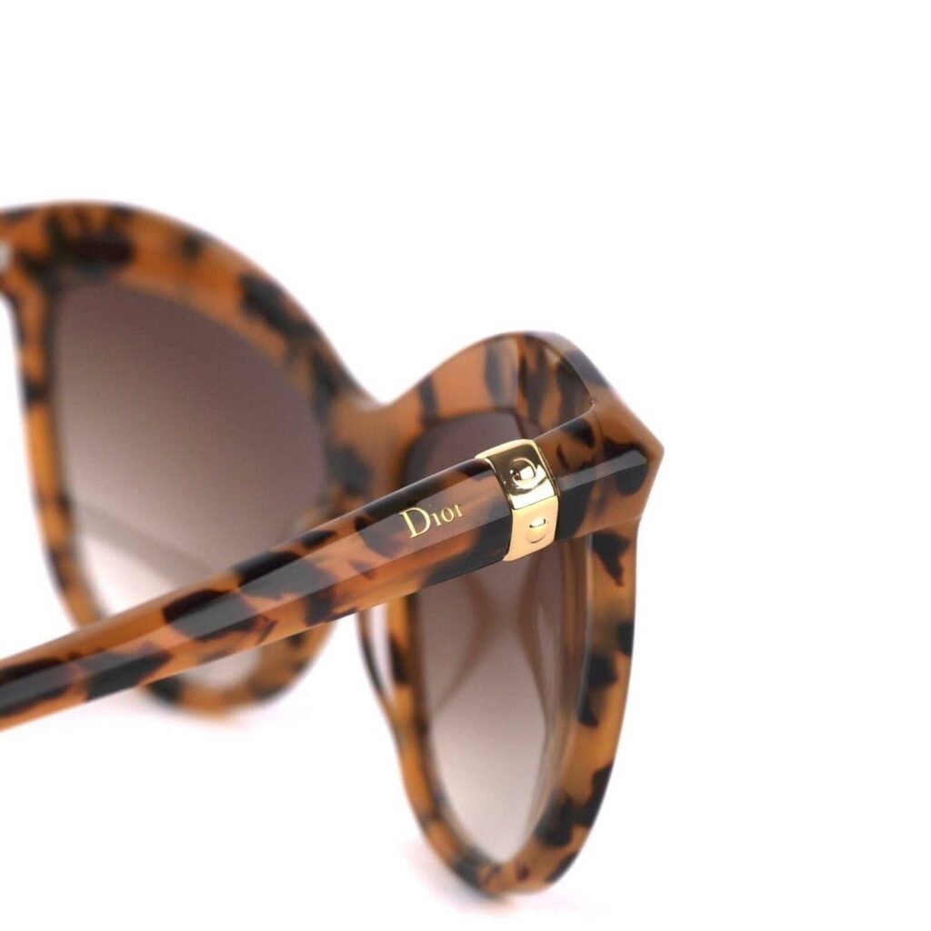 Vintage Christian Dior Demoiselle Gold Logo Brown Sunglasses — photo 6