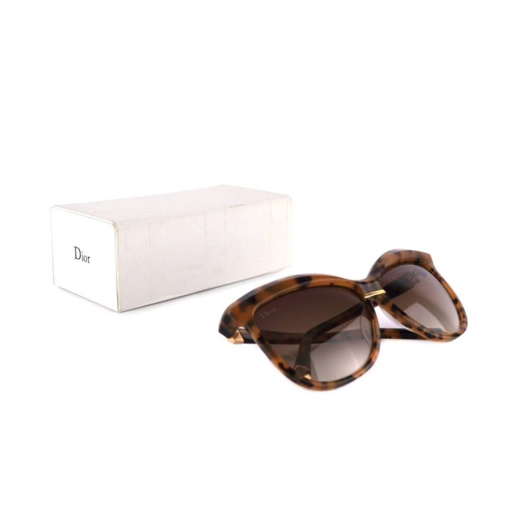 Vintage Christian Dior Demoiselle Gold Logo Brown Sunglasses — photo 8